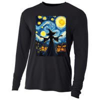 Salem Witch Halloween Starry Night Van Gogh Sky Painting Art Cooling Performance Long Sleeve Crew