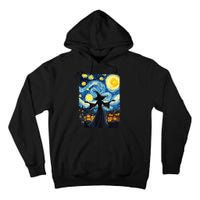 Salem Witch Halloween Starry Night Van Gogh Sky Painting Art Tall Hoodie