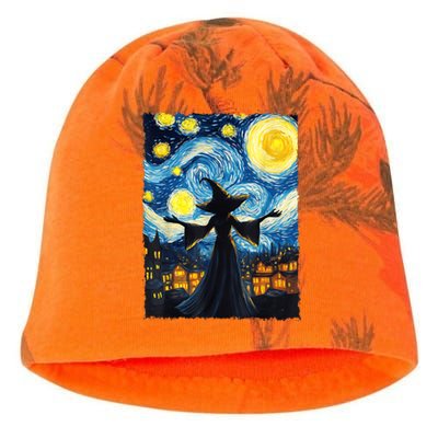 Salem Witch Halloween Starry Night Van Gogh Sky Painting Art Kati - Camo Knit Beanie