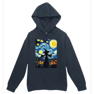 Salem Witch Halloween Starry Night Van Gogh Sky Painting Art Urban Pullover Hoodie