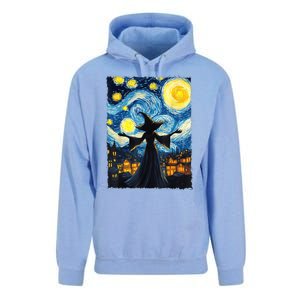 Salem Witch Halloween Starry Night Van Gogh Sky Painting Art Unisex Surf Hoodie