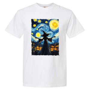 Salem Witch Halloween Starry Night Van Gogh Sky Painting Art Garment-Dyed Heavyweight T-Shirt