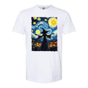 Salem Witch Halloween Starry Night Van Gogh Sky Painting Art Softstyle CVC T-Shirt