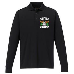 Swinger What Happens On This Cruise Stays On This Cruise Performance Long Sleeve Polo