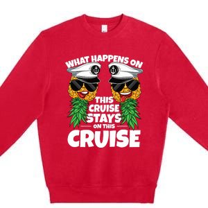 Swinger What Happens On This Cruise Stays On This Cruise Premium Crewneck Sweatshirt