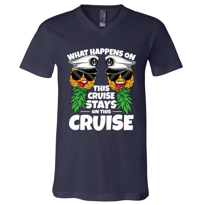 Swinger What Happens On This Cruise Stays On This Cruise V-Neck T-Shirt