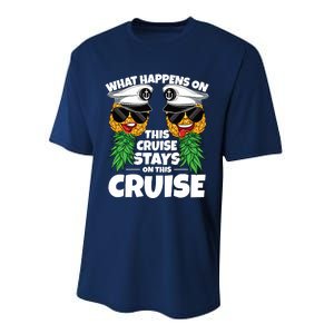 Swinger What Happens On This Cruise Stays On This Cruise Performance Sprint T-Shirt