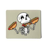 Skeleton With Hot Dogs Halloween Hotdog Lover Food Mousepad