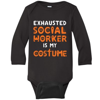 Social Worker Halloween Funny School Social Work Counselor Baby Long Sleeve Bodysuit