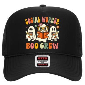 Social Worker Halloween Groovy Social Worker Costume High Crown Mesh Back Trucker Hat