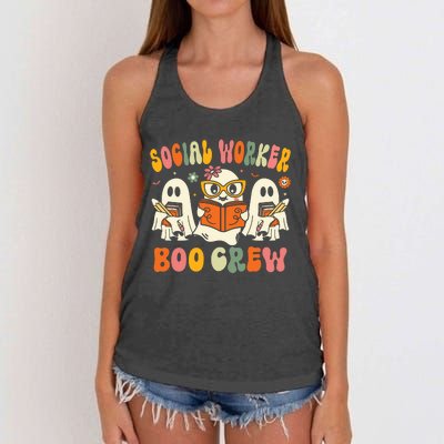 Social Worker Halloween Groovy Social Worker Costume Women's Knotted Racerback Tank