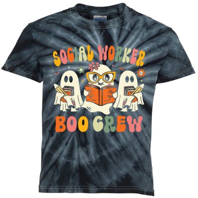 Social Worker Halloween Groovy Social Worker Costume Kids Tie-Dye T-Shirt