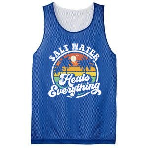 Salt Water Heals Everything Funny Retro Beach Gift Mesh Reversible Basketball Jersey Tank