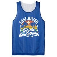 Salt Water Heals Everything Funny Retro Beach Gift Mesh Reversible Basketball Jersey Tank