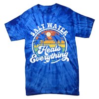 Salt Water Heals Everything Funny Retro Beach Gift Tie-Dye T-Shirt