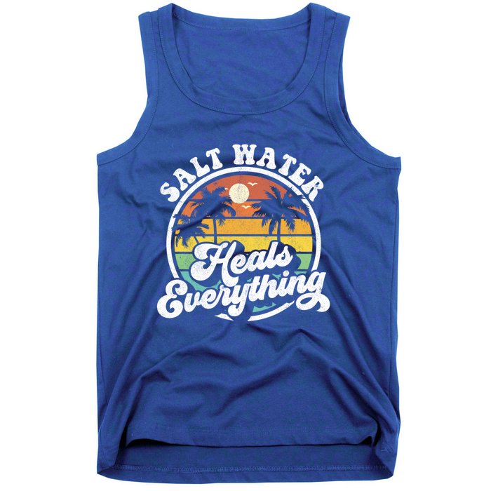 Salt Water Heals Everything Funny Retro Beach Gift Tank Top