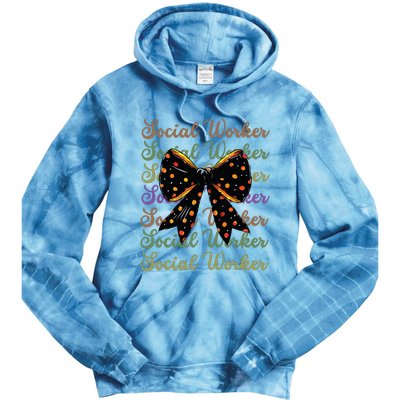 Social Worker Halloween Outfit Costume Coquette Bow Vintage Tie Dye Hoodie