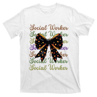 Social Worker Halloween Outfit Costume Coquette Bow Vintage T-Shirt