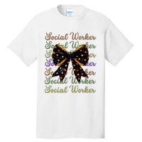 Social Worker Halloween Outfit Costume Coquette Bow Vintage Tall T-Shirt