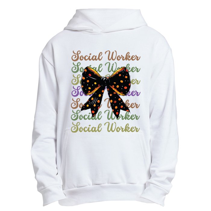 Social Worker Halloween Outfit Costume Coquette Bow Vintage Urban Pullover Hoodie