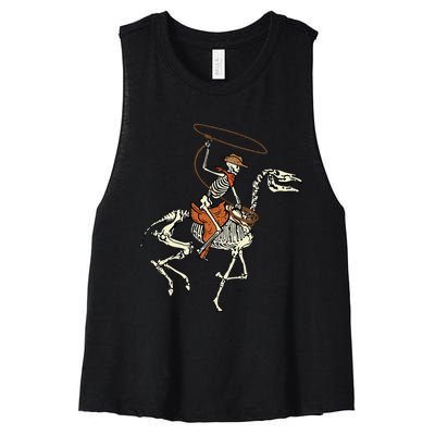 Spooky Western Horse Costume Women's Racerback Cropped Tank