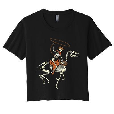 Spooky Western Horse Costume Women's Crop Top Tee