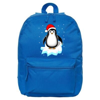 Snow Winter Holiday Gift Xmas Pajama Cute Christmas Penguin Gift 16 in Basic Backpack