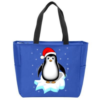 Snow Winter Holiday Gift Xmas Pajama Cute Christmas Penguin Gift Zip Tote Bag