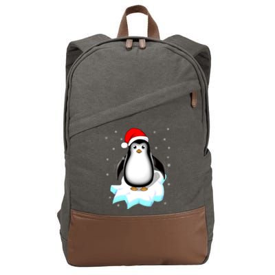 Snow Winter Holiday Gift Xmas Pajama Cute Christmas Penguin Gift Cotton Canvas Backpack