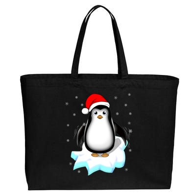 Snow Winter Holiday Gift Xmas Pajama Cute Christmas Penguin Gift Cotton Canvas Jumbo Tote