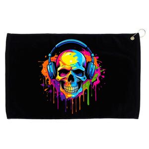 Skull With Headphones Halloween Kids Music Forever Grommeted Golf Towel