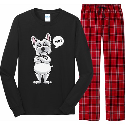 Stubborn West Highland White Terrier Dog Funny Long Sleeve Pajama Set