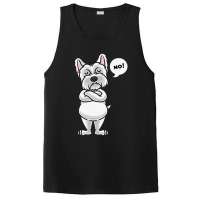 Stubborn West Highland White Terrier Dog Funny PosiCharge Competitor Tank