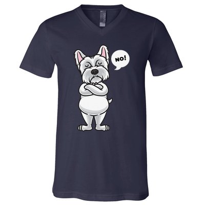 Stubborn West Highland White Terrier Dog Funny V-Neck T-Shirt