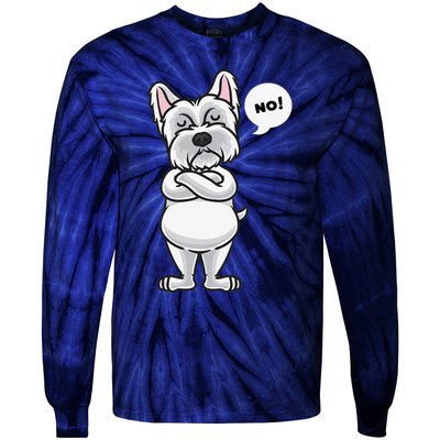 Stubborn West Highland White Terrier Dog Funny Tie-Dye Long Sleeve Shirt