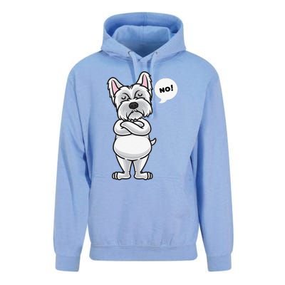 Stubborn West Highland White Terrier Dog Funny Unisex Surf Hoodie