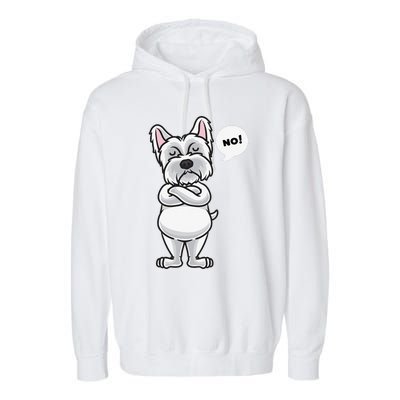 Stubborn West Highland White Terrier Dog Funny Garment-Dyed Fleece Hoodie