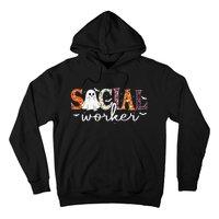 Social Worker Halloween Retro Ghost Halloween Social Worker Hoodie