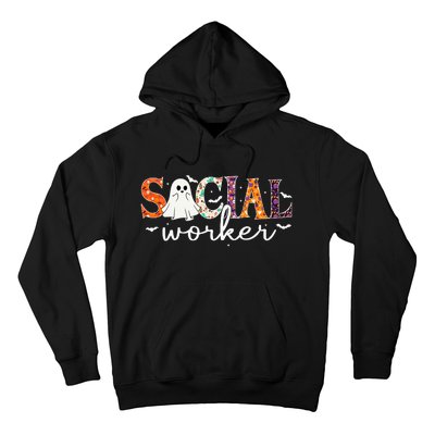 Social Worker Halloween Retro Ghost Halloween Social Worker Hoodie