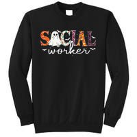 Social Worker Halloween Retro Ghost Halloween Social Worker Sweatshirt