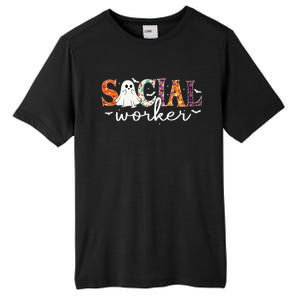 Social Worker Halloween Retro Ghost Halloween Social Worker Tall Fusion ChromaSoft Performance T-Shirt