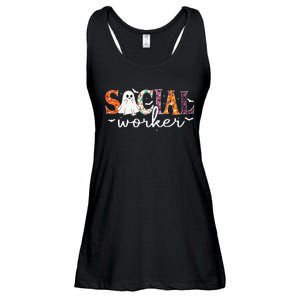 Social Worker Halloween Retro Ghost Halloween Social Worker Ladies Essential Flowy Tank