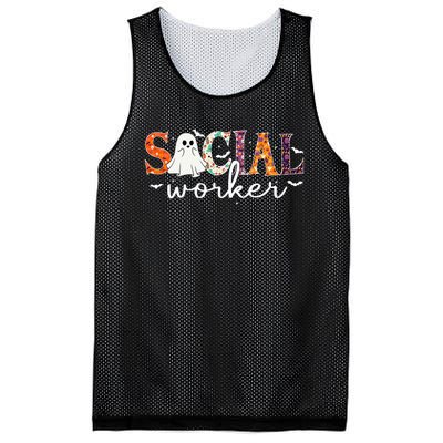 Social Worker Halloween Retro Ghost Halloween Social Worker Mesh Reversible Basketball Jersey Tank