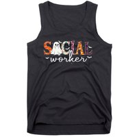 Social Worker Halloween Retro Ghost Halloween Social Worker Tank Top