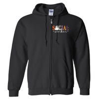 Social Worker Halloween Retro Ghost Halloween Social Worker Full Zip Hoodie