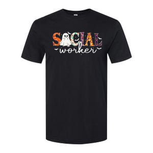 Social Worker Halloween Retro Ghost Halloween Social Worker Softstyle CVC T-Shirt