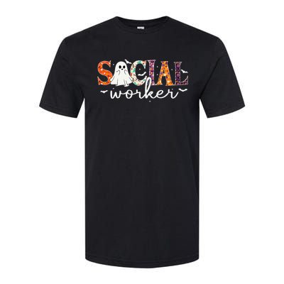 Social Worker Halloween Retro Ghost Halloween Social Worker Softstyle CVC T-Shirt