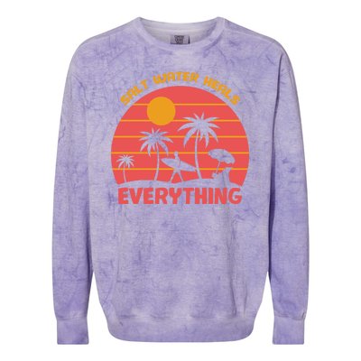 Salt Water Heals Everything Tropical Colorblast Crewneck Sweatshirt