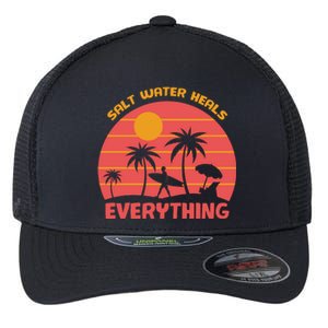 Salt Water Heals Everything Tropical Flexfit Unipanel Trucker Cap