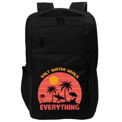 Salt Water Heals Everything Tropical Impact Tech Backpack